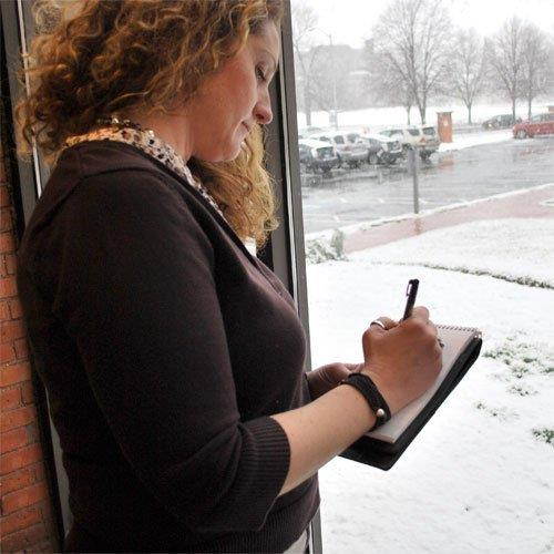 Reporter&rsquo;s Notebook Cover and Holder for Extra Stability &ndash; 4  x 8  Black Leather, Includes a Pen Pocket