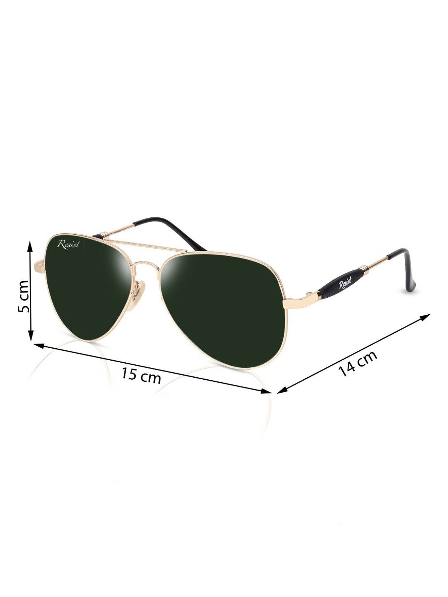 Resist Eyewear Green Aviator Unisex Sunglasses