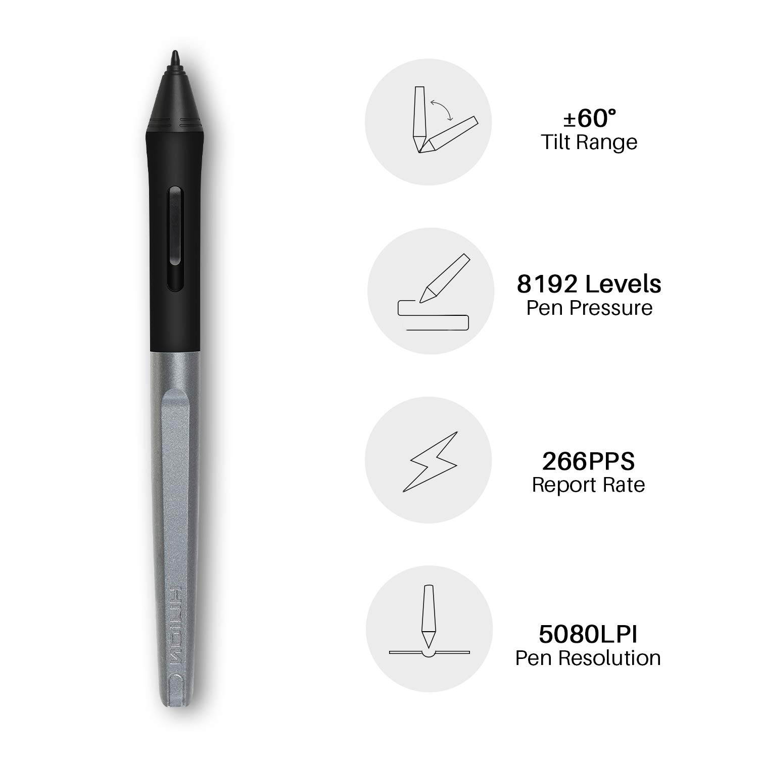 Huion H1161 Graphic Drawing Tablets 11 x 6.8 inch Graphics Tablet with Battery-Free 8192 Pen Pressure, 10 Express Keys and Touch Strip, Compatible with Mac, PC or Android Mobile