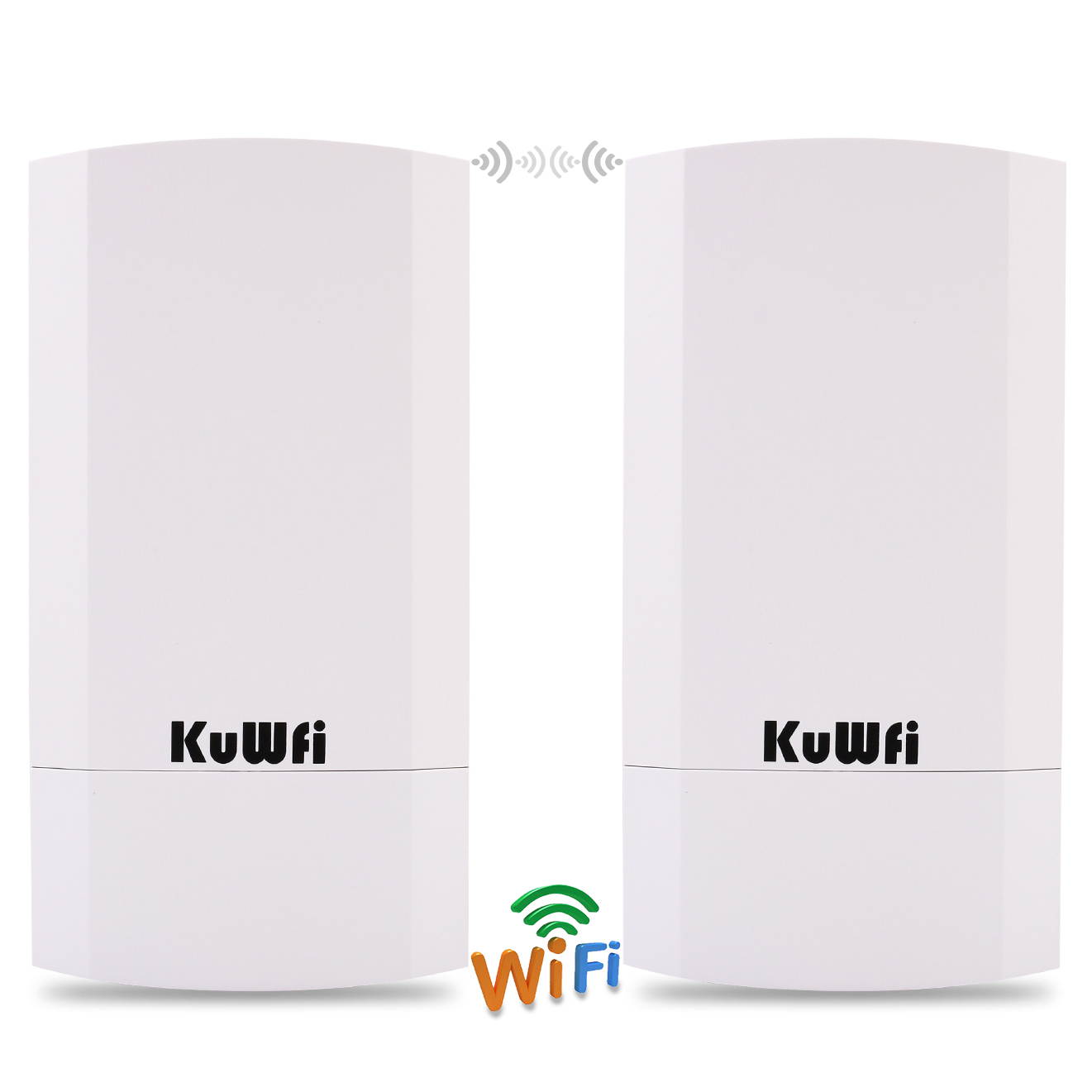 KuWFi Point to Point Wireless Long Range WiFi Bridge 2.4G 300Mbps Access Point Indoor/Outdoor AP CPE Kit for PTP/PTMP (Pre-Program WDS)