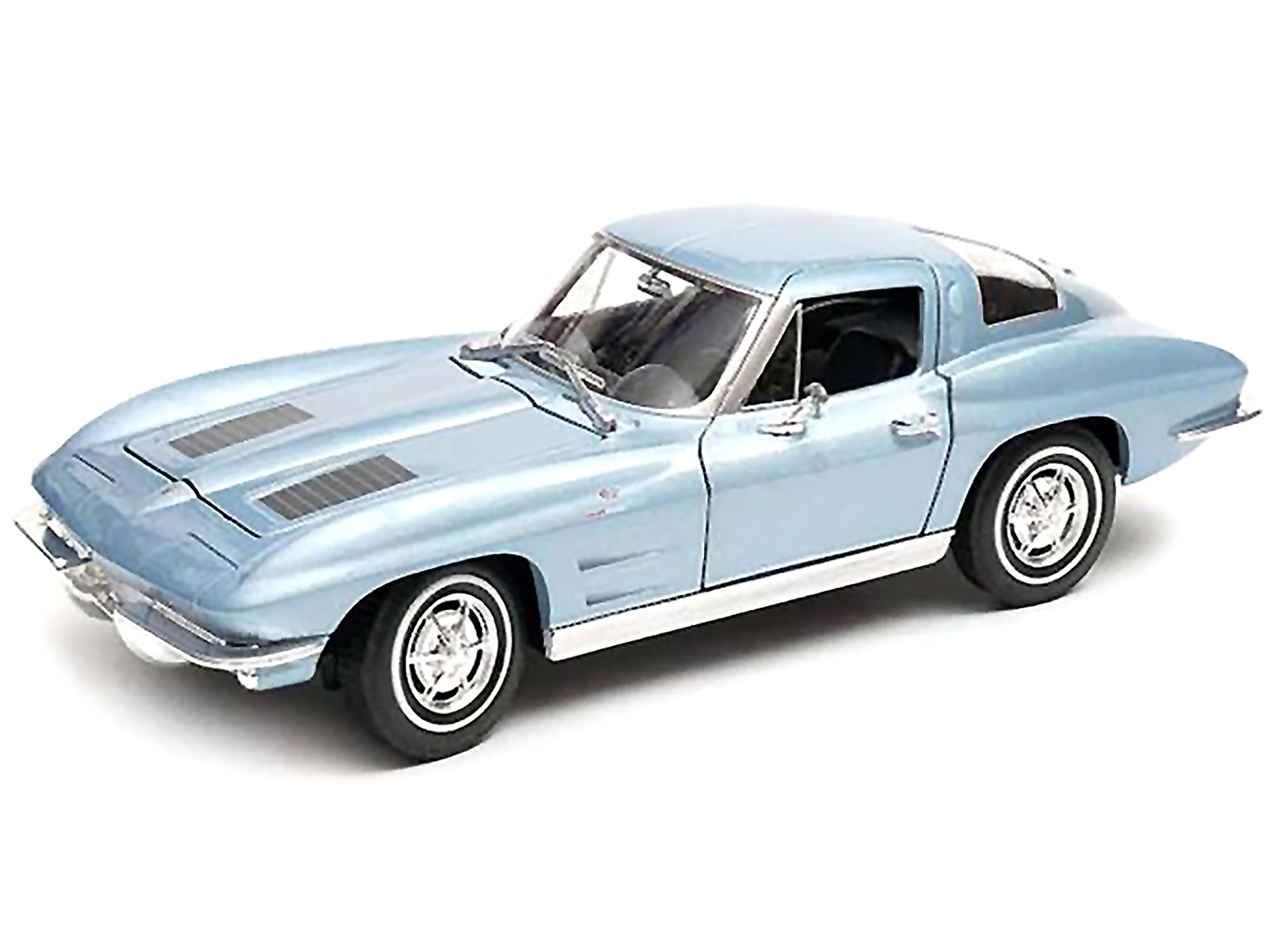1963 Chevrolet Corvette Light Blue Metallic 1/24-1/27 Diecast Model Car by Welly