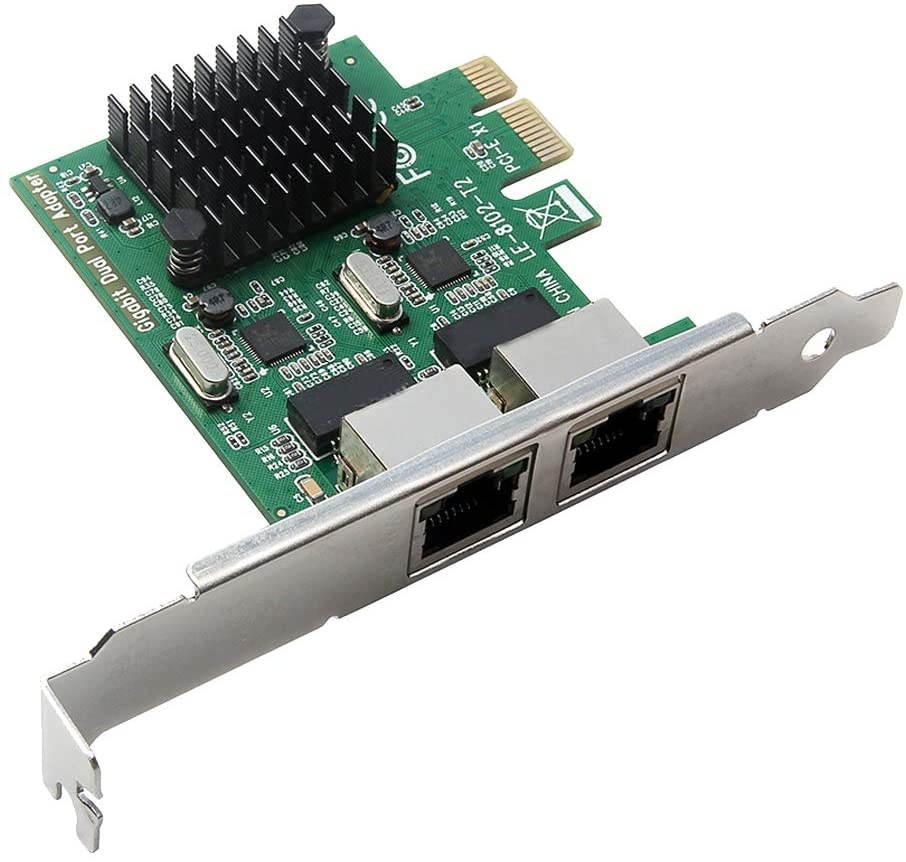 MagiDeal Dual RJ45 Port 1Gbps PCI-E X1 LAN Gigabit Ethernet Network Card