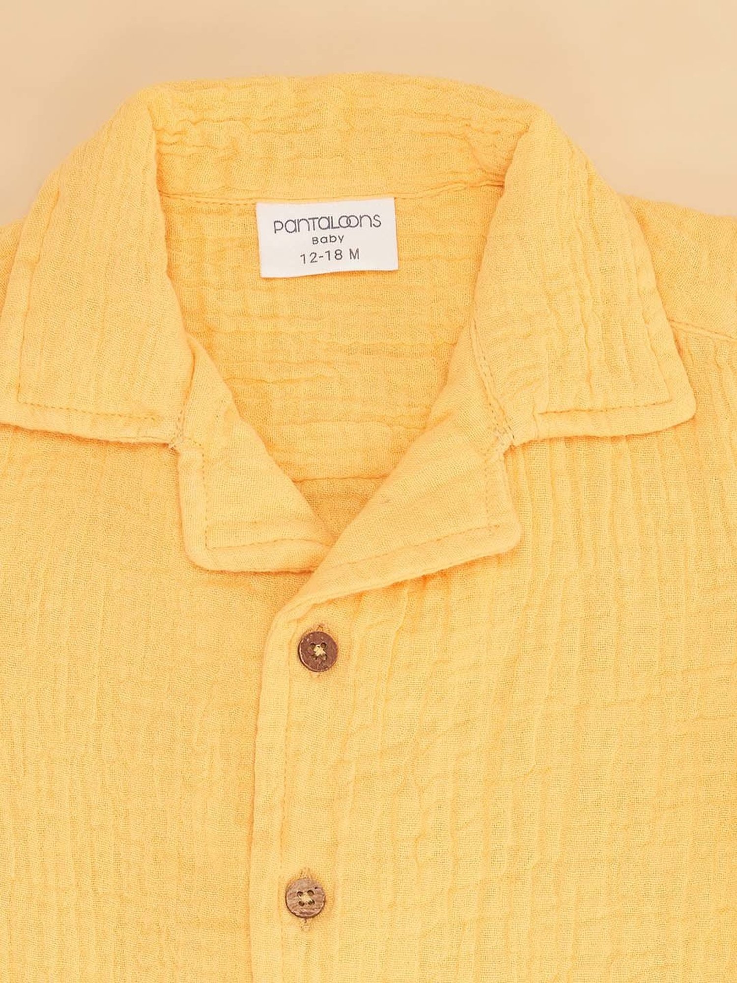 Pantaloons Baby White Cotton Printed Shirt