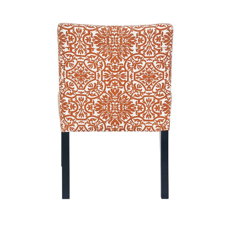 Set of 2 Noah Armless Chair Orange Damask - Handy Living
