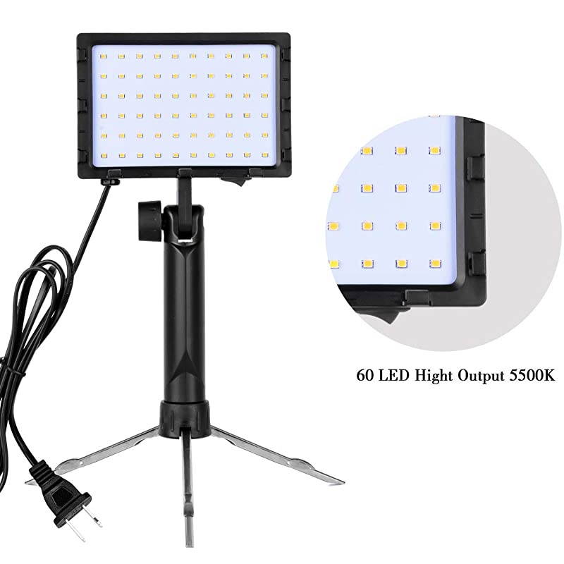60 LED Continuous Portable Photography Lighting Kit for Table Top Photo Video Studio Light Lamp with Color Filters 4 Packs