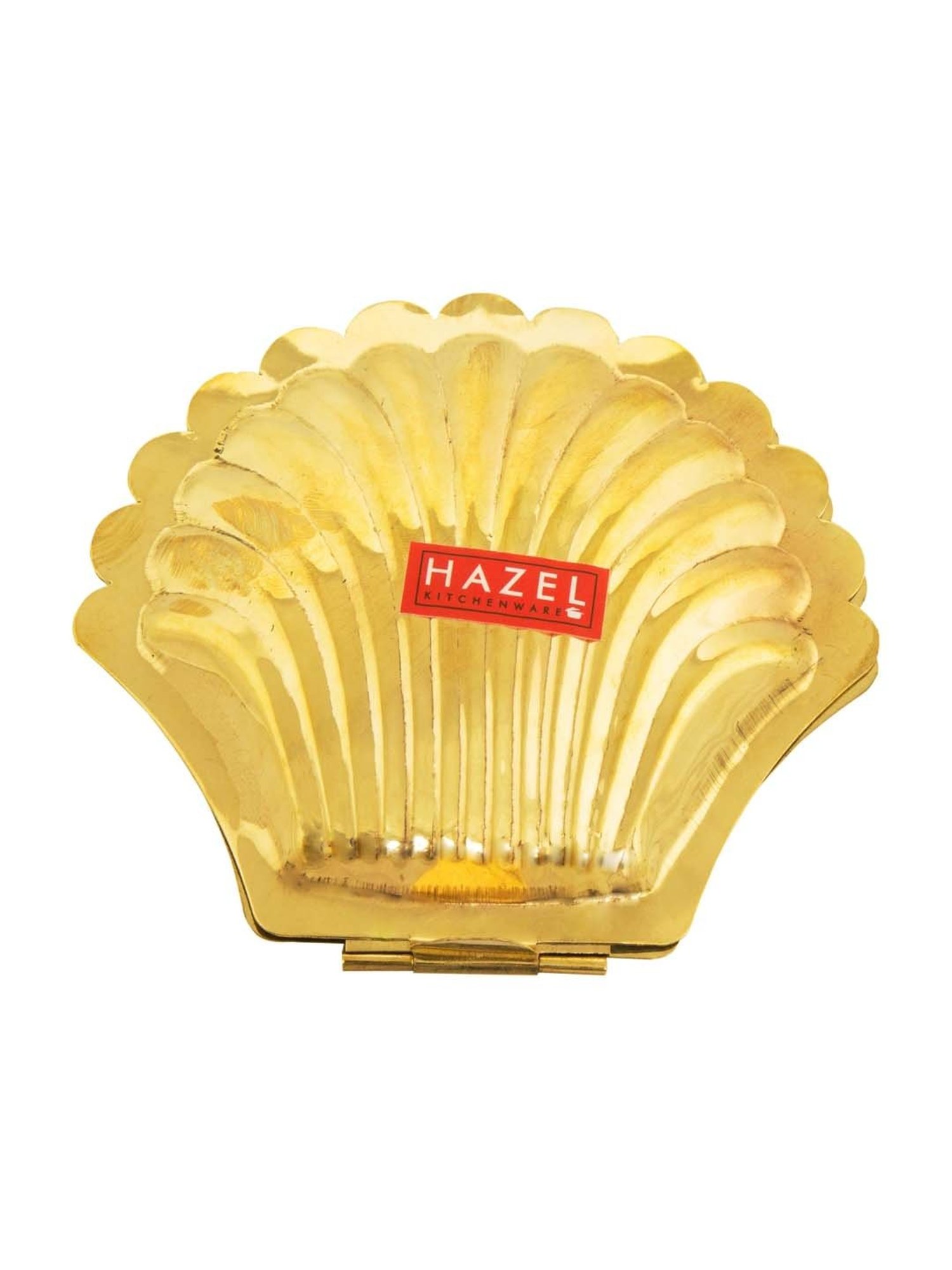 HAZEL Gold Brass Shell Kumkum Box - Set of 1
