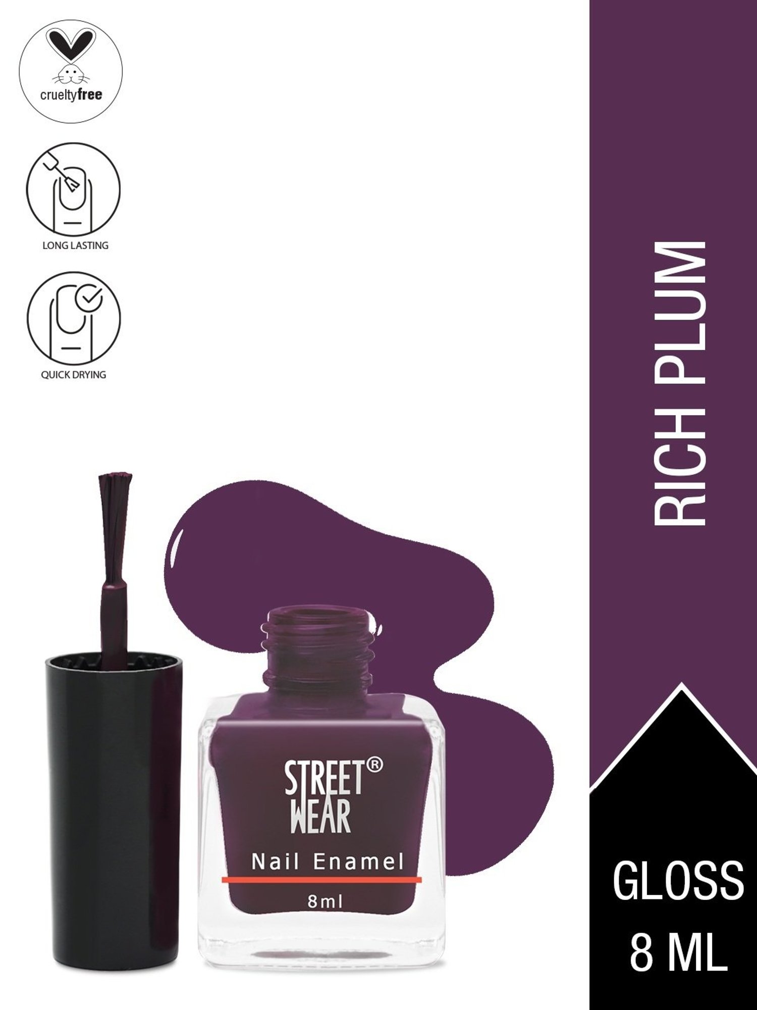 Street Wear Gloss Nail Enamel Rich Plum - 8 ml