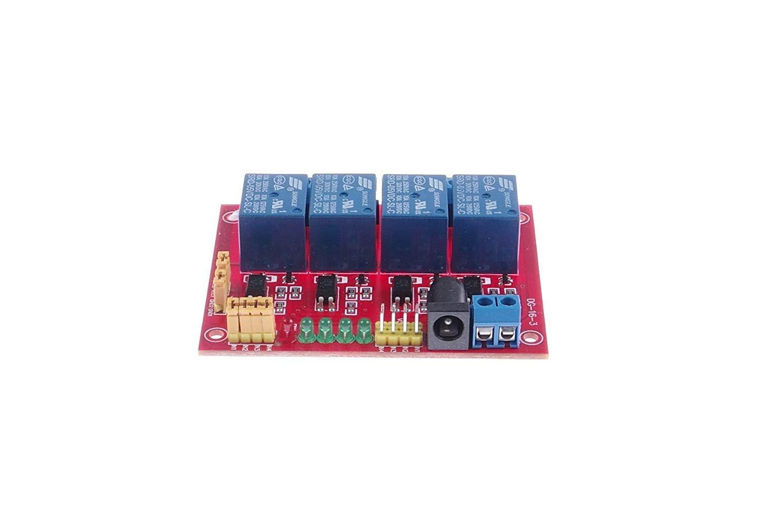 KNACRO DC 5V 4-Channel Relay Module Optocoupler Isolation High-Low Level Trigger Optional for SCM Expansion Board TTL PLC Control