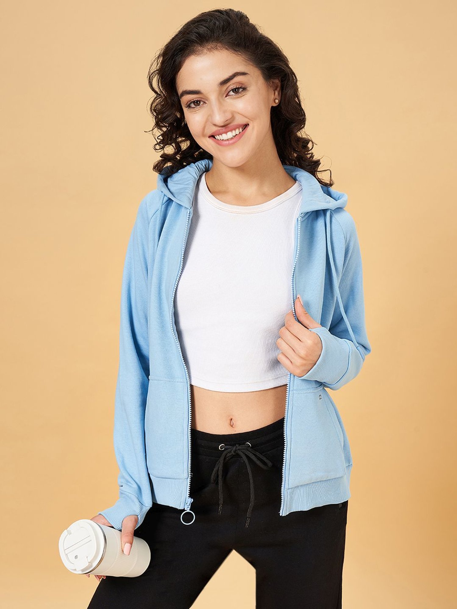 Ajile by Pantaloons Blue Cotton Sports Sweatshirt