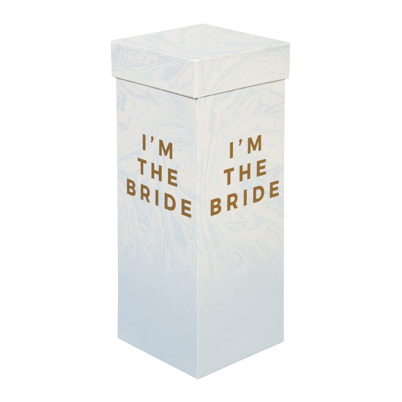 Blue Panda 2-Pack Messy & Neat Glass Whiskey Glasses, Bride & Groom Wedding Gifts, Gold Foil, 7.5 Oz