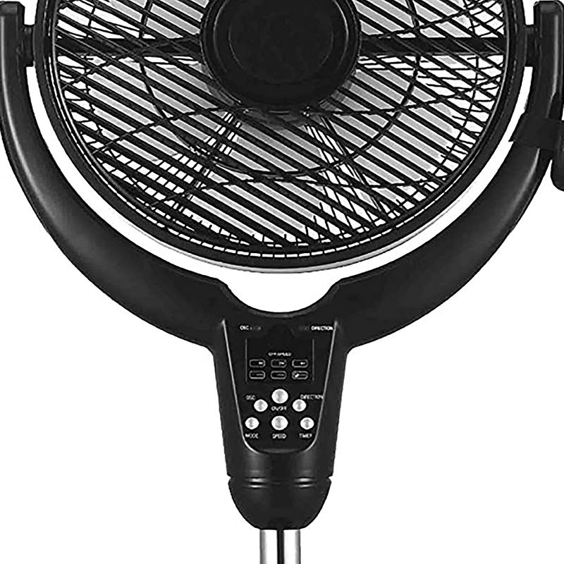 Optimus 14 Inch Louver Rotating Oscil Pedestal Air Circulator with Remote, LED and Timer
