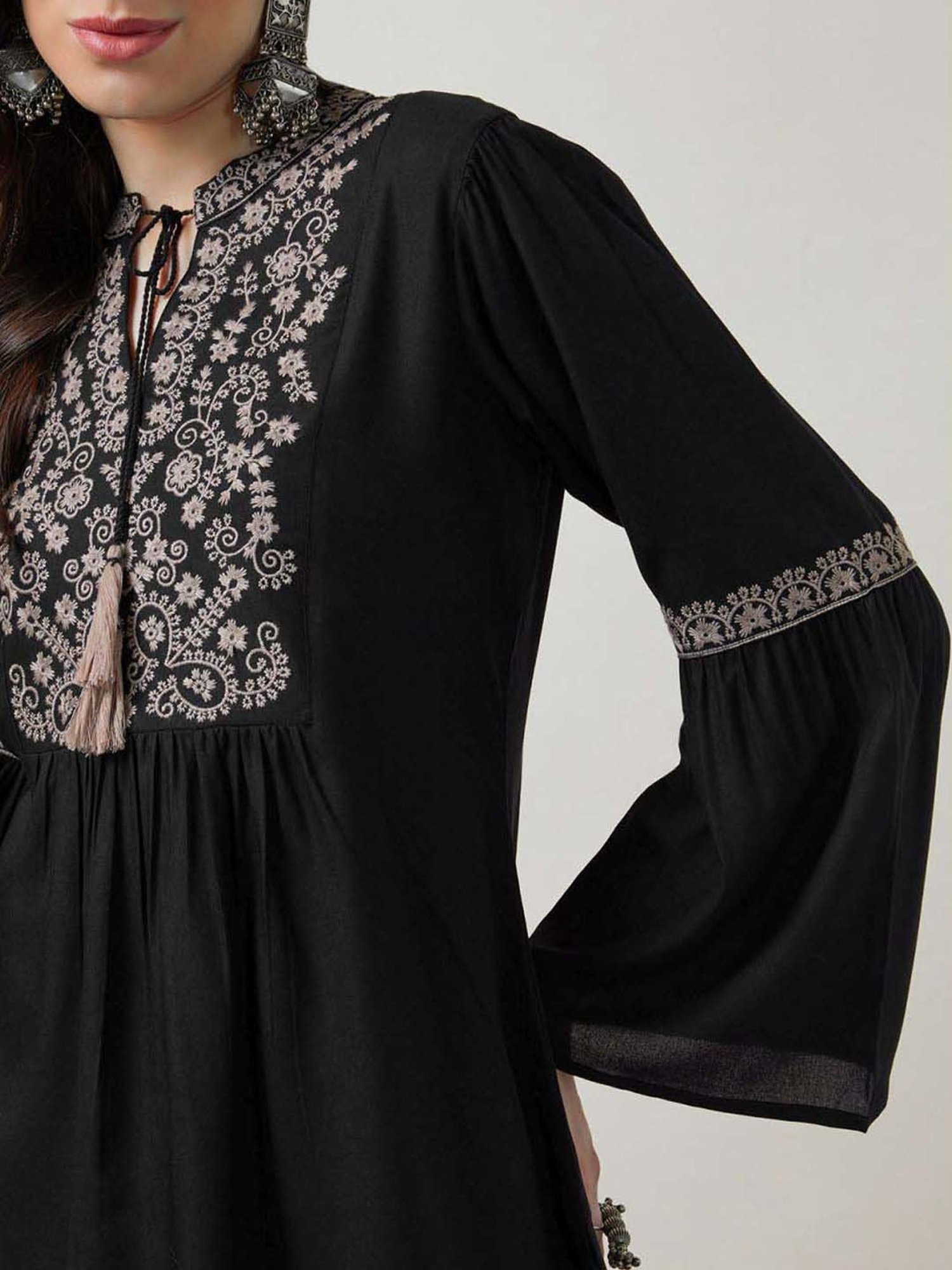 Soch Black Embroidered Tunic