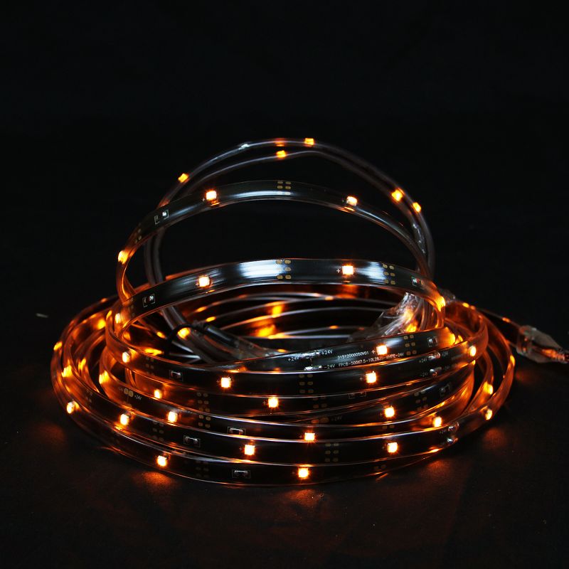 Northlight 18' Orange LED Outdoor Christmas Linear Tape Lighting - Black Finish