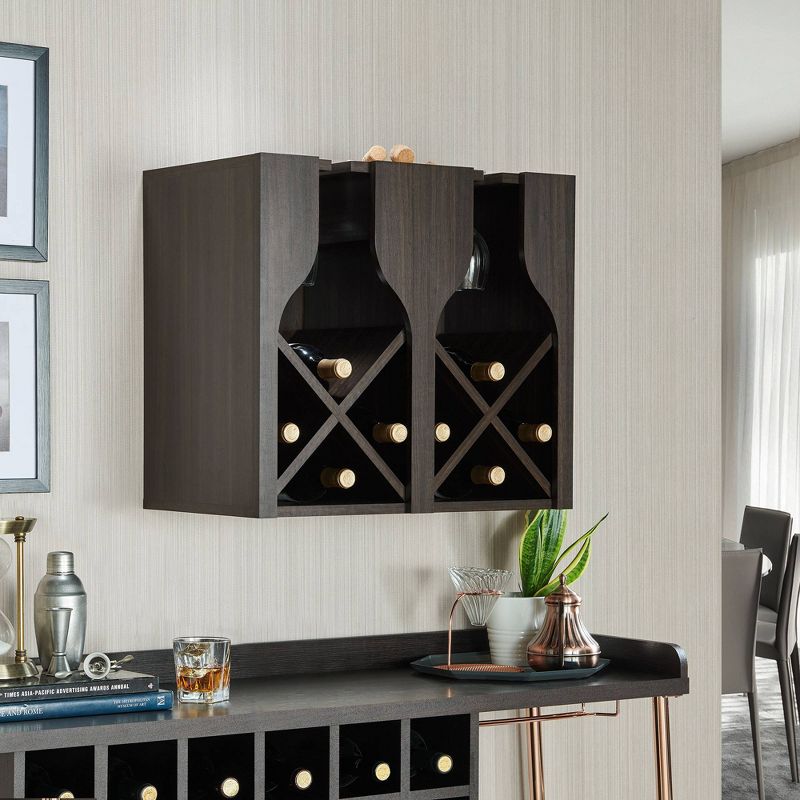 Ralswel Wall Mount Wine Rack Wenge - miBasics