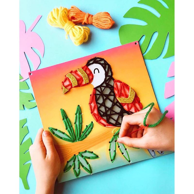 Bright Stripes String Art Pictures - Jungle Friends