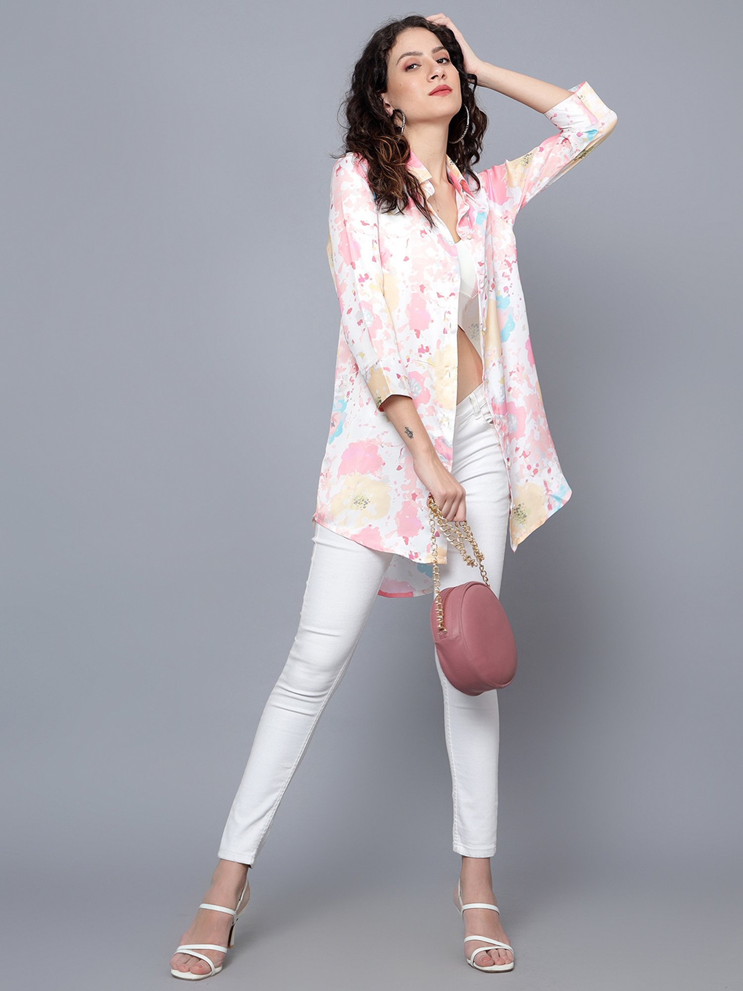 Anvi Be Yourself Multicolor Printed Long Shirt