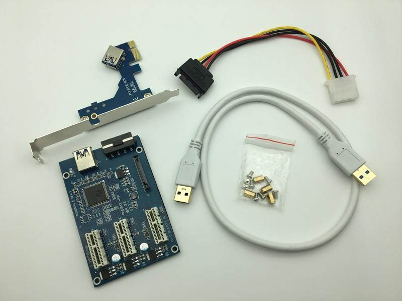 PCI E 1 to 3 PCI express 1X slots Riser Card Mini ITX to external 3 PCI E slot adapter PCIe Port Multiplier Card VER005 1X TO 16