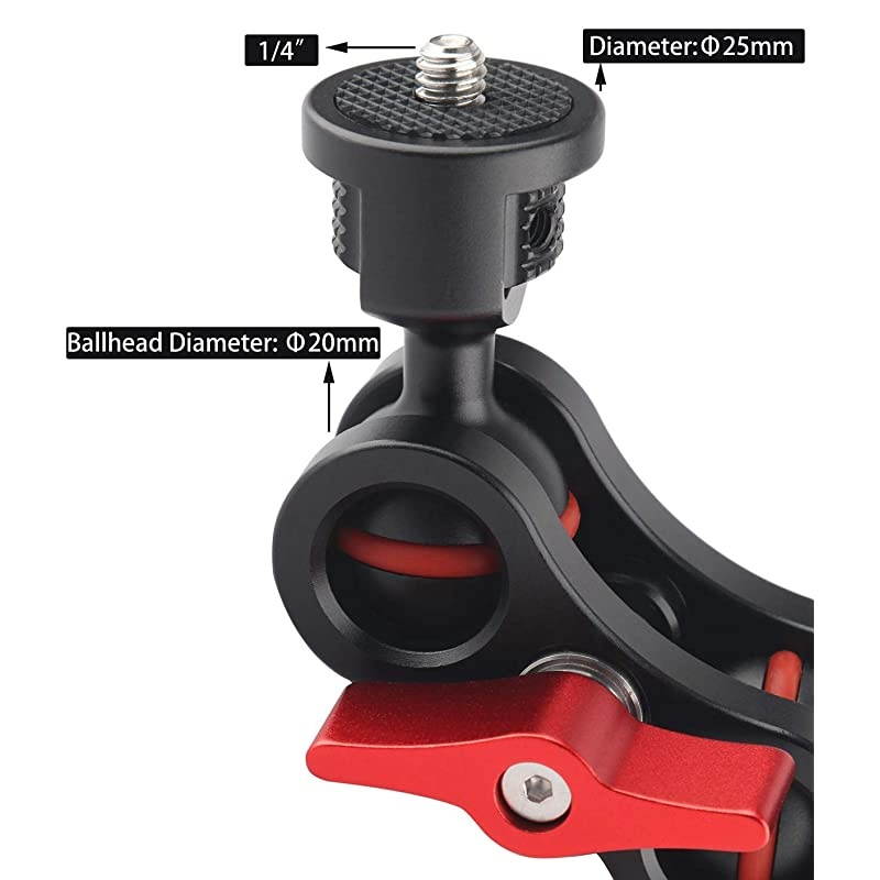 Articulating Magic Arm Field Monitor Mount with 1420 Double Ballhead for 57 Camera Monitors Viewfinders Stronger Version