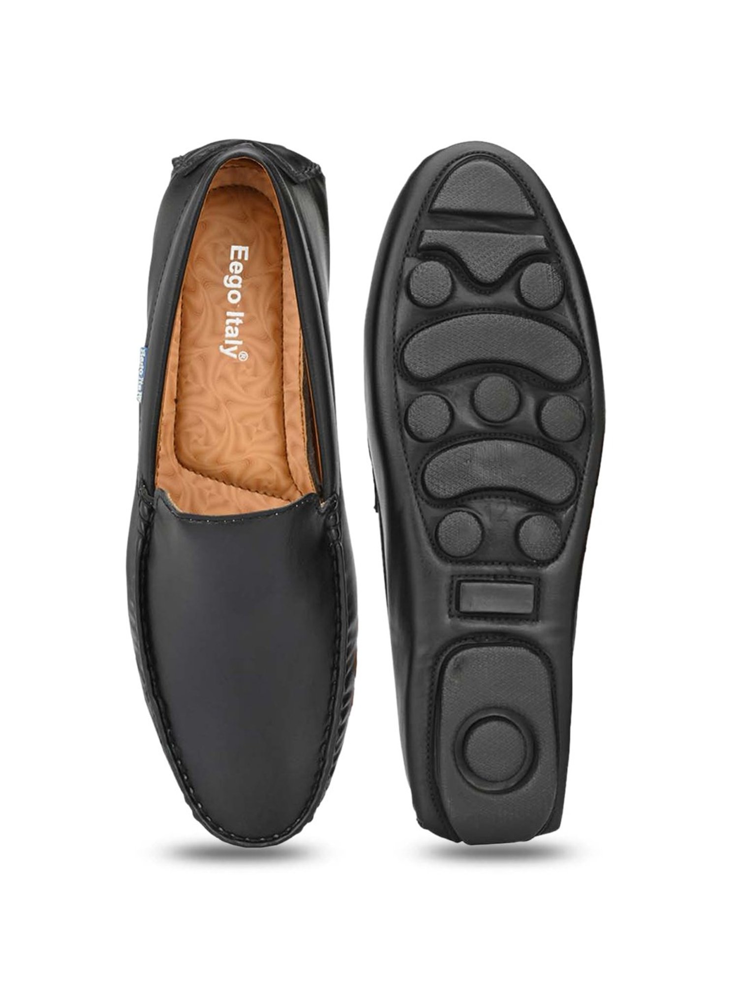 Eego Italy Men's Black Casual Loafers