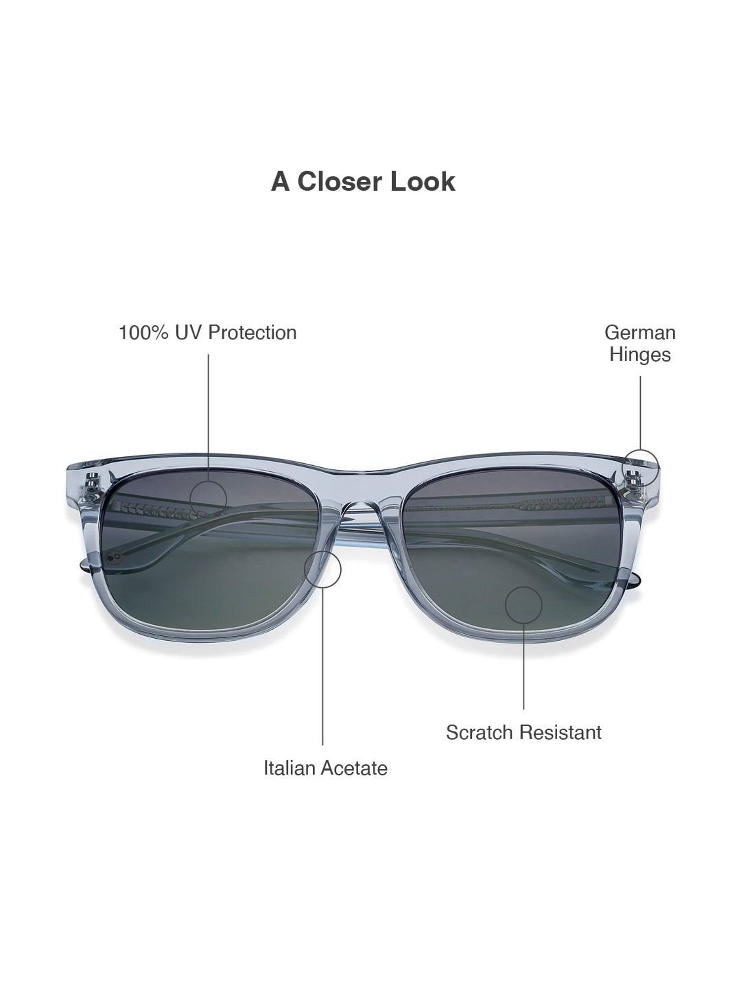 John Jacobs JJ S14668 Grey Polarized Square Sunglasses