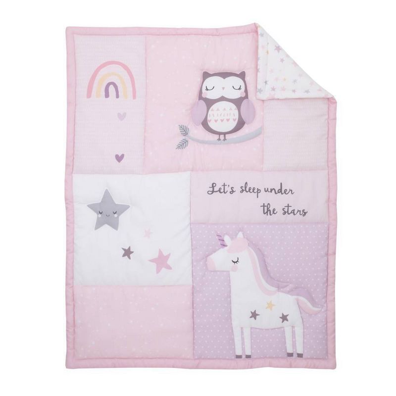 Little Love By Nojo Shine On My Love Girl Unicornite Crib Bedding Set - 3pc