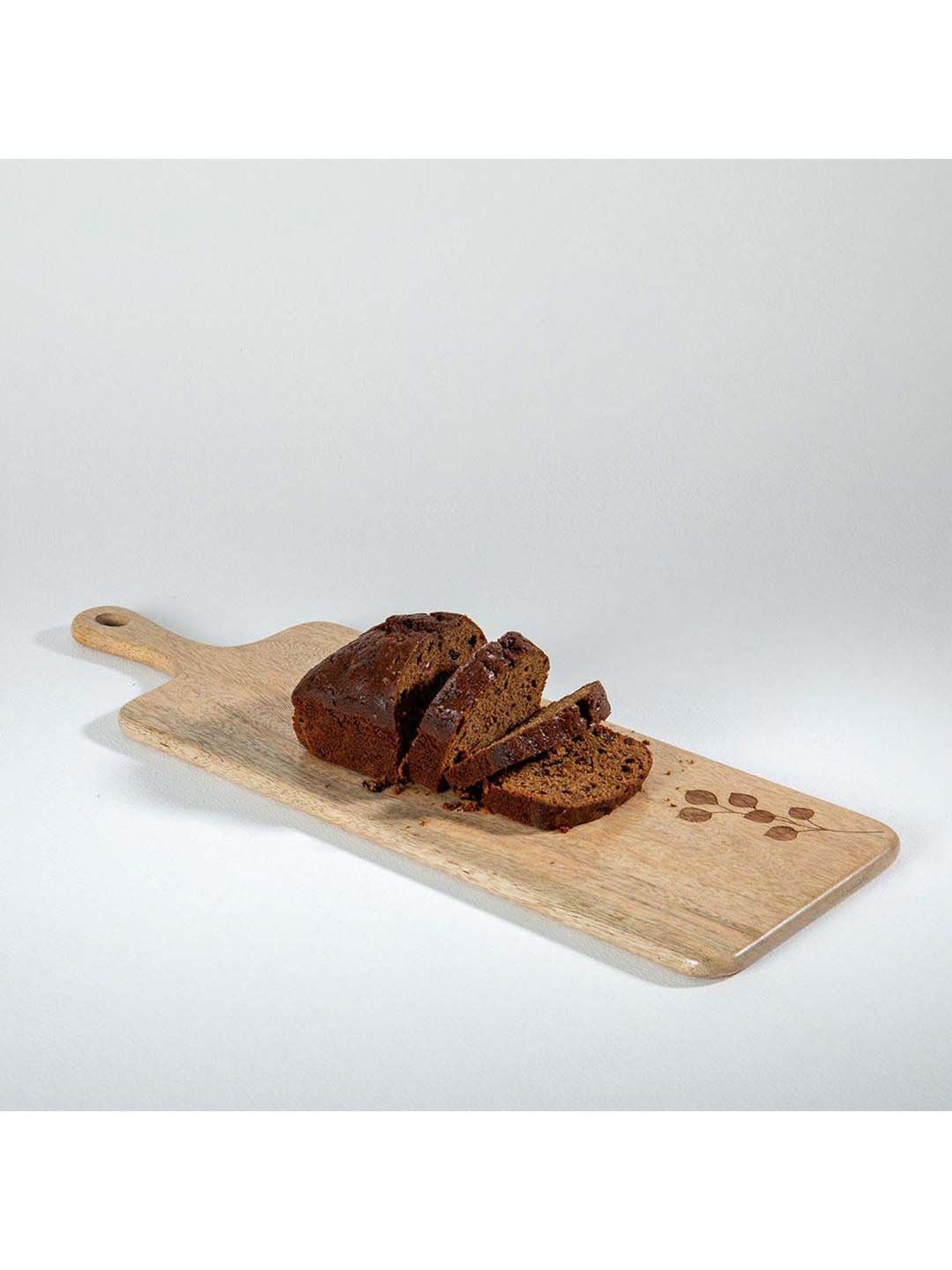 ellementry Leafy Twig Natural Wooden Rectangular Chopping Board - Set of 1