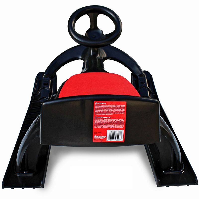 Flexible Flyer PT Blaster plastic sled with steering wheel - Black/Red