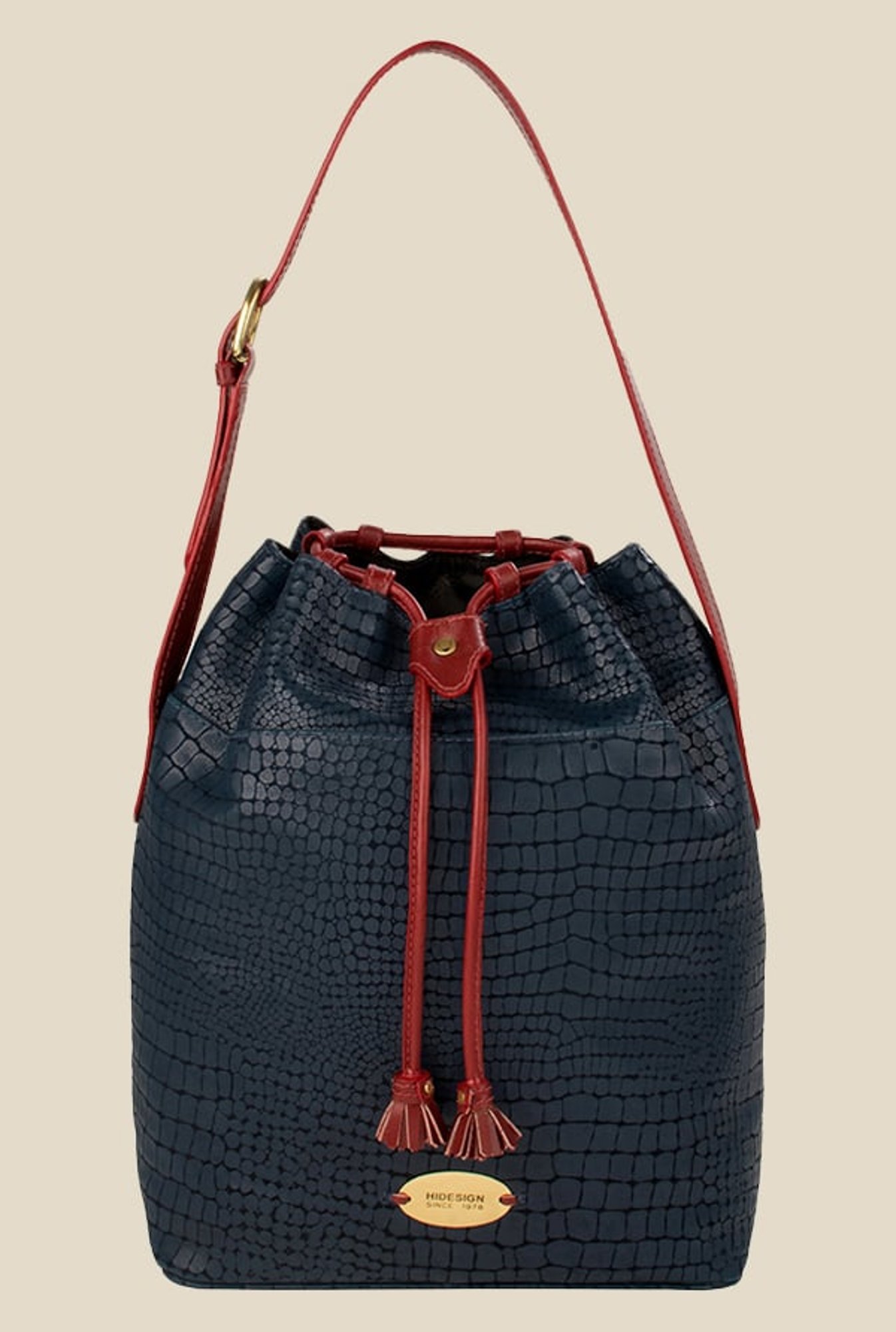 Hidesign Shea Blue Leather Shoulder Bag