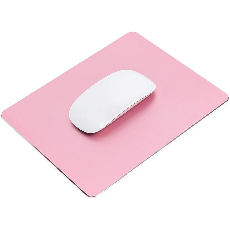 Metal Mouse Pad for Office, Modern Desk Accessories, Aluminum, Blush Pink (8.65 x 7 inches)
