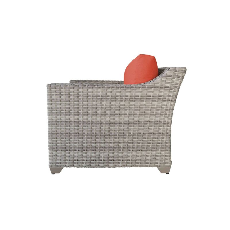 Fairmont 6pc Patio Sectional Seating Set with Cushions - Tangerine - TK Classics