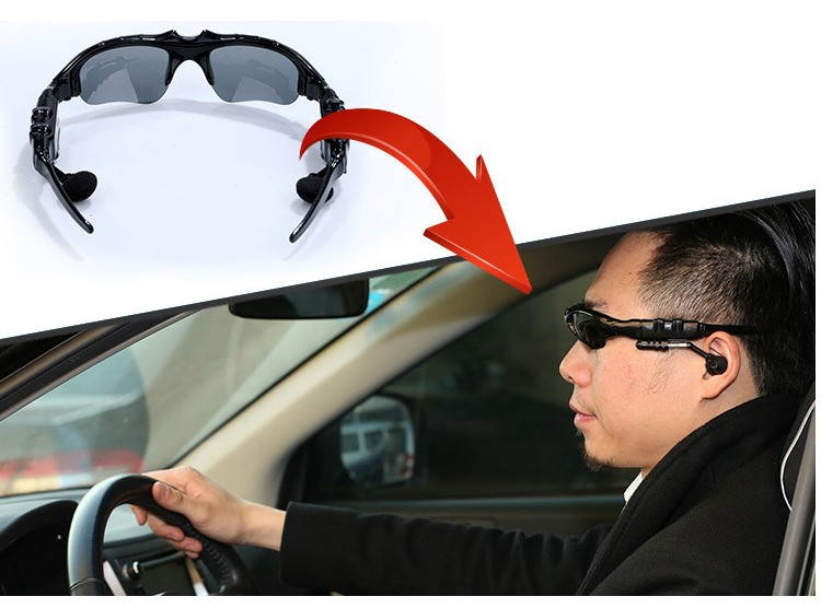 Wireless Flip-up Bluetooth Sunglasses Headset Stereo MP3 Music Glasses Earphone Headphone for Phone Hands-free / Tablet PC