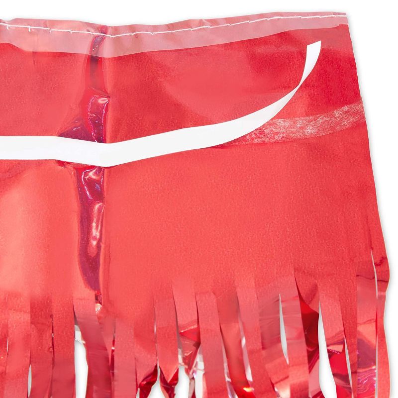 Blue Panda 3 Pack Metallic Tinsel Foil Fringe, Patriotic Wall Decor Party Decorations for 4th of July