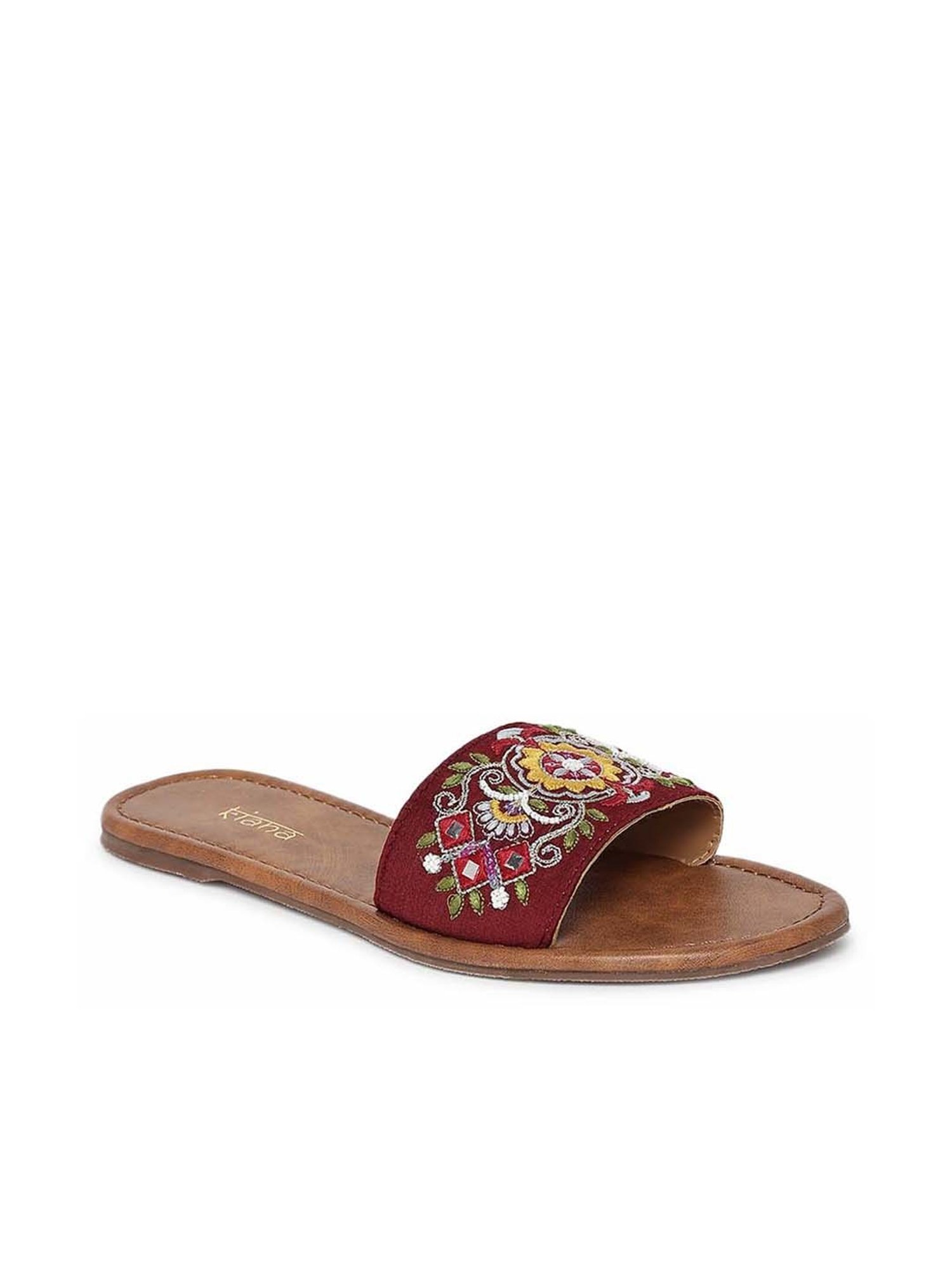 Kiana Women's Maroon Ethnic Sandals