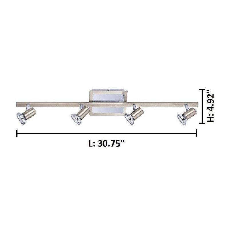 Rotello - 4 Ceiling Track Light 30.75 " Long Matte Nickel & Chrome - Eglo