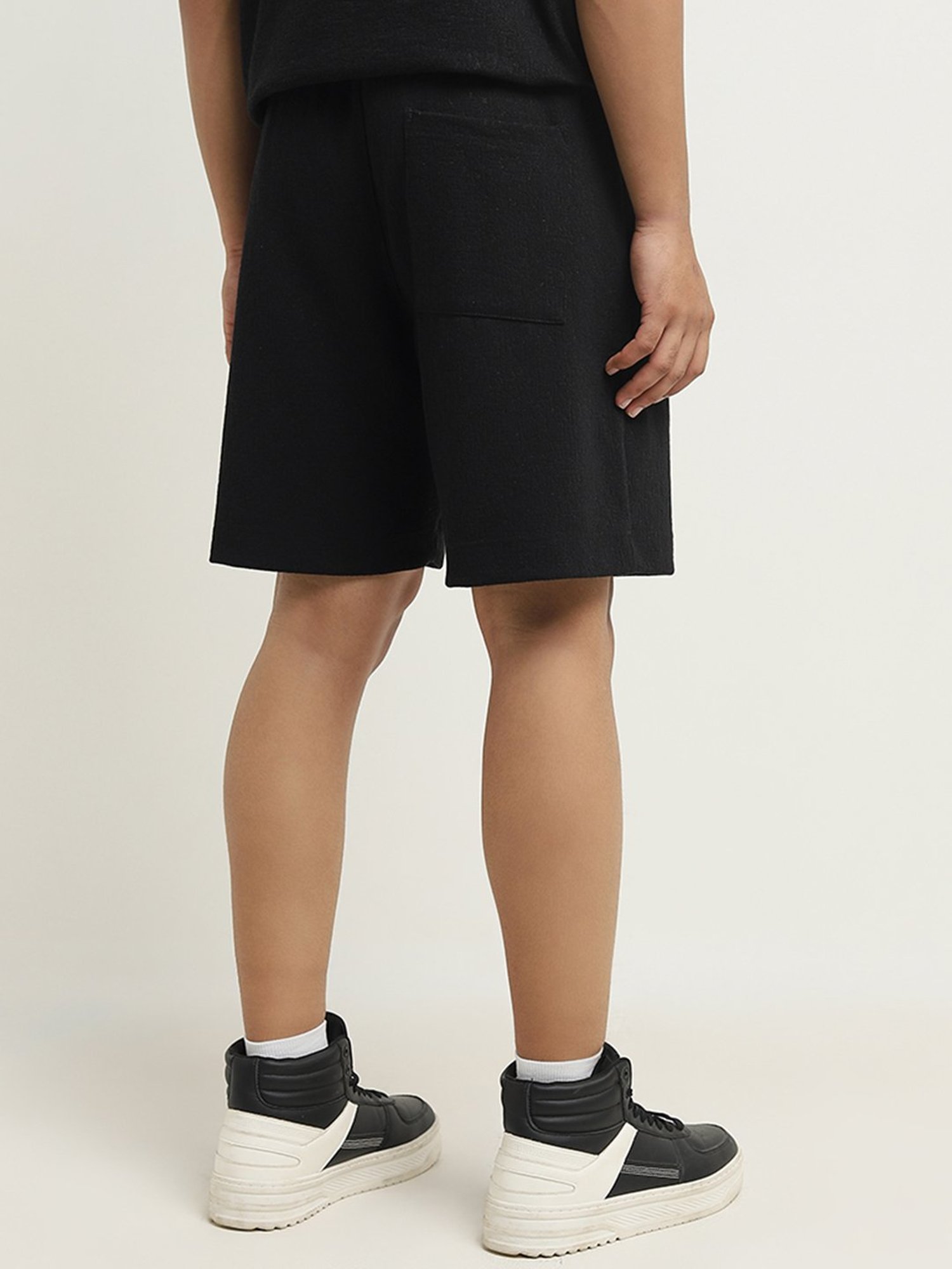 Studiofit by Westside Black Relaxed-Fit Mid-Rise Shorts