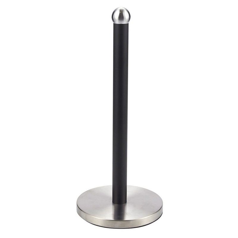 Juvale Paper Towel Holder for Kitchen, Black Stainless Steel (14.3 x 1.5 in)