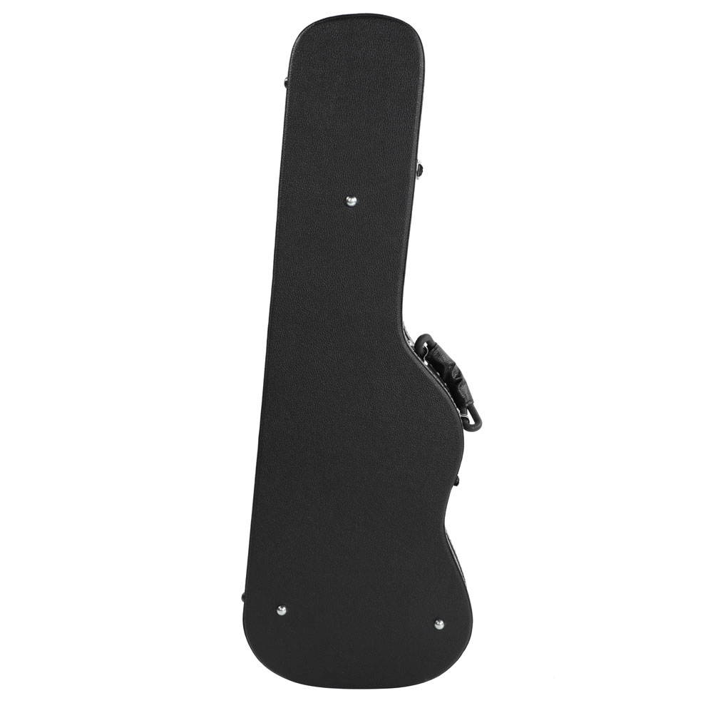 Straight Flange Black Standard Electric Guitar Carrying Hard Shell Case w/ Lock