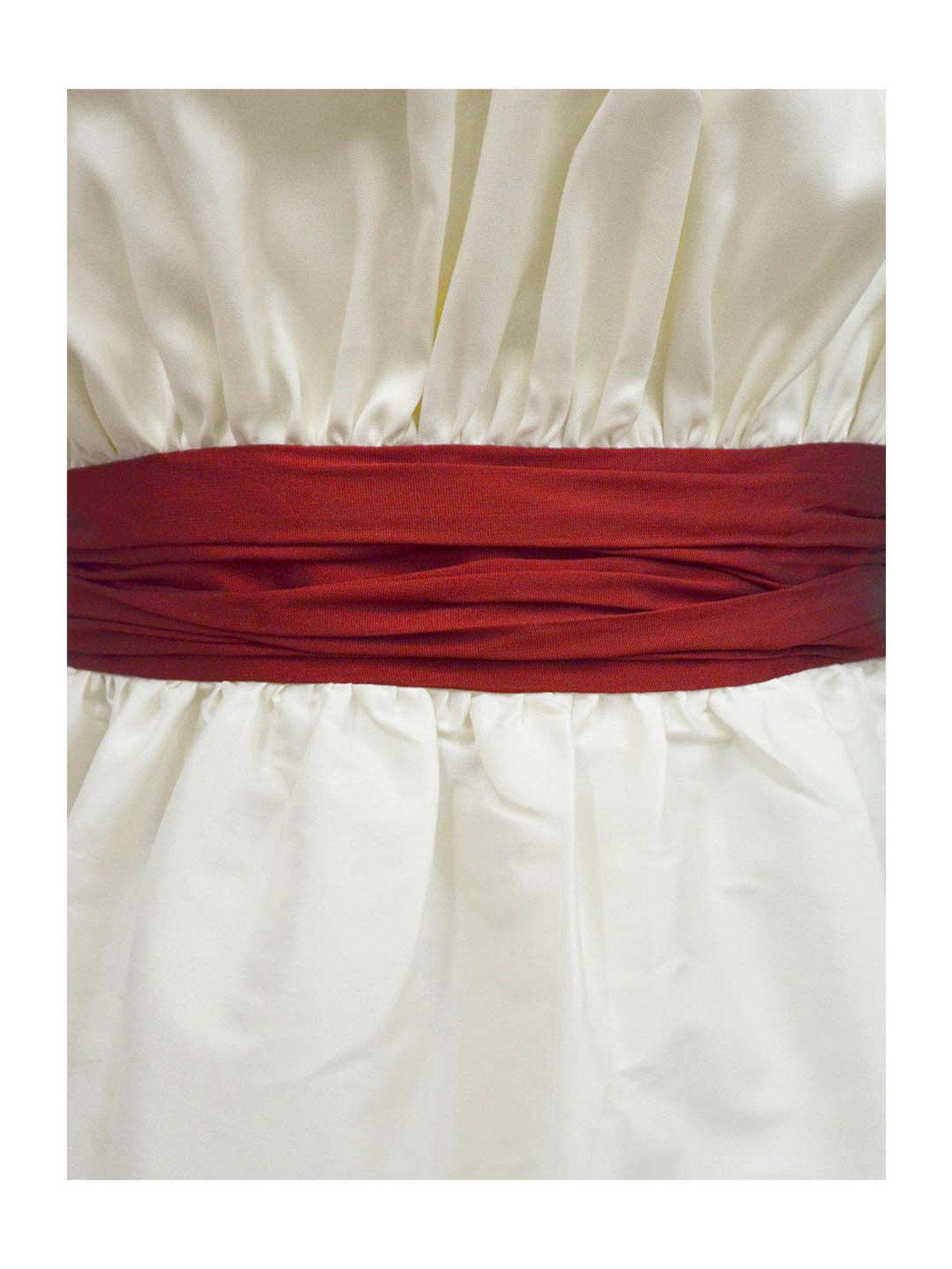 A.T.U.N. Ivory & Maroon Solid Dress