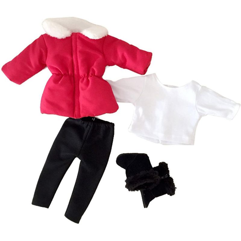Dress Along Dolly Winter Snow Outfit for American Girl Doll, 4 Pieces