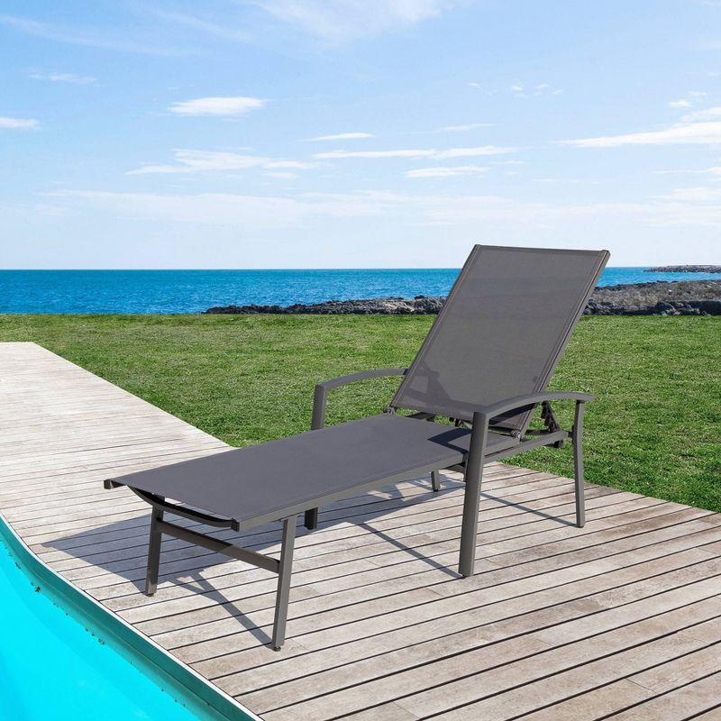 Outdoor Aluminum Chase Lounge Gray - Nuu Garden