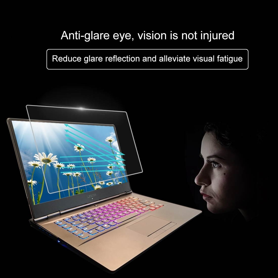 0.4mm 9H Surface Hardness Full Screen Tempered Glass Film for Lenovo Y7000P 15.6 inch