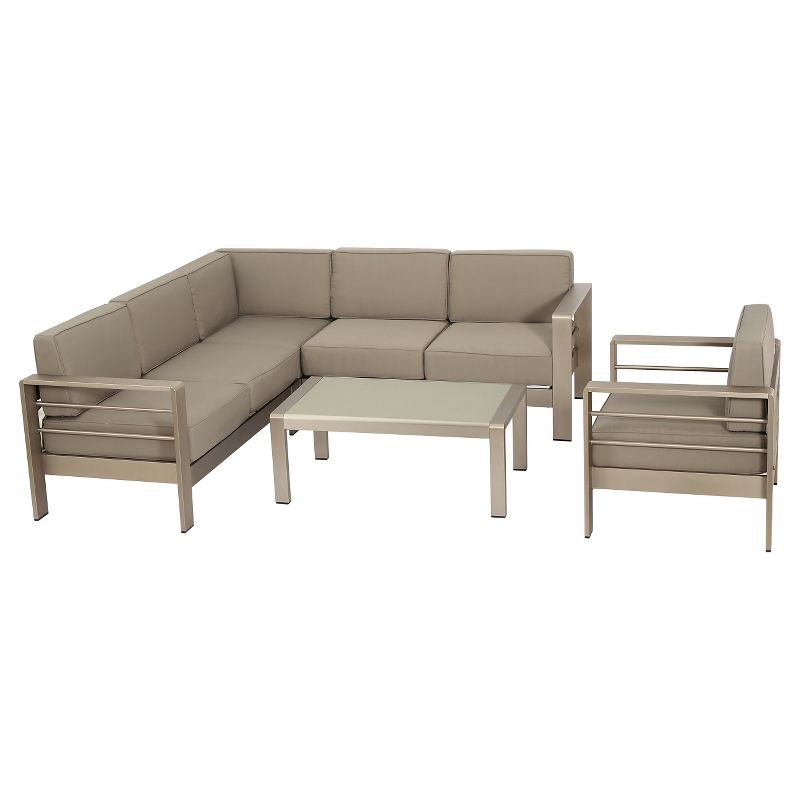 Draper 5pc Sectional Set with Sunbrella - Sage - Leisure Made