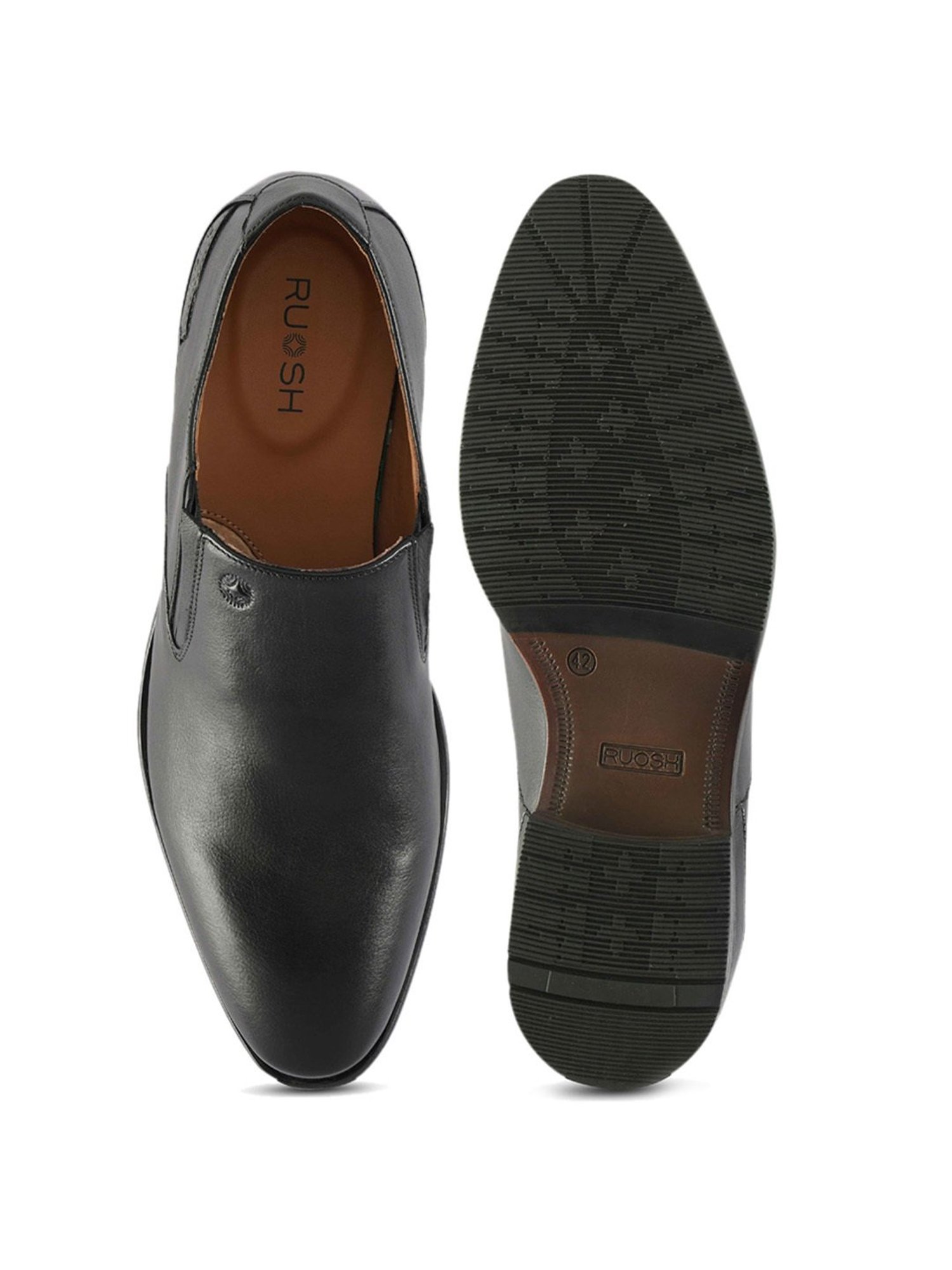 Ruosh Men's Black Formal Loafers