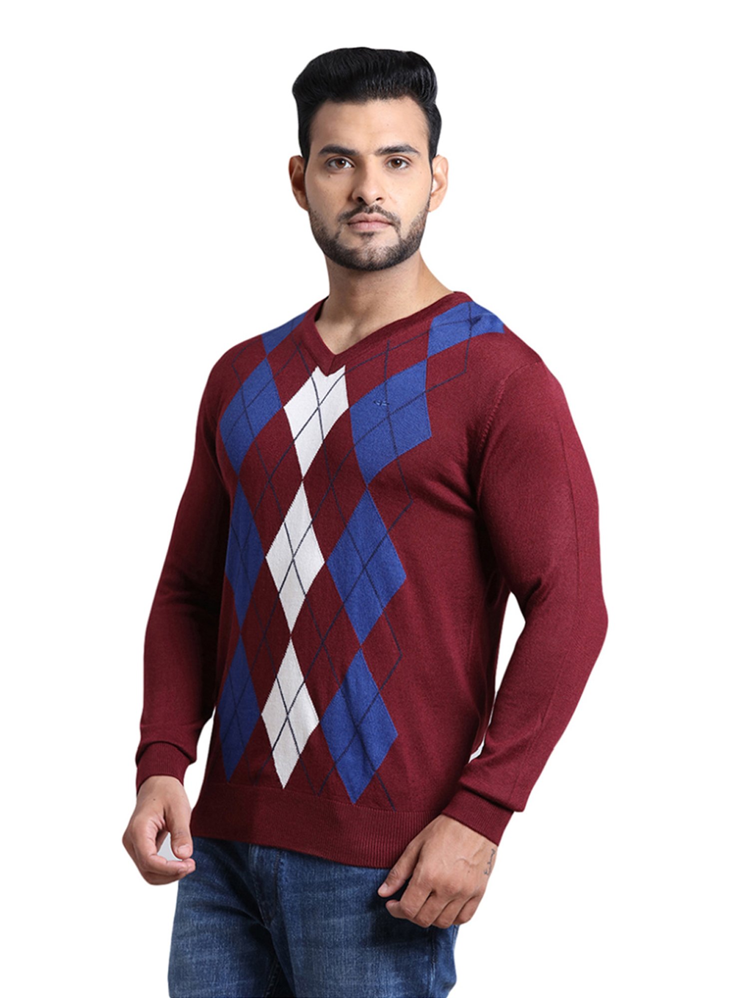 ColorPlus Multi Tailored Fit Checks Sweater