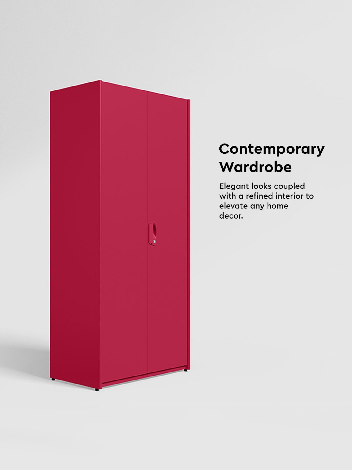 Godrej Interio Neolite 2-Door Steel Almirah, Blush Red (1-Year Warranty, 1 Locker)