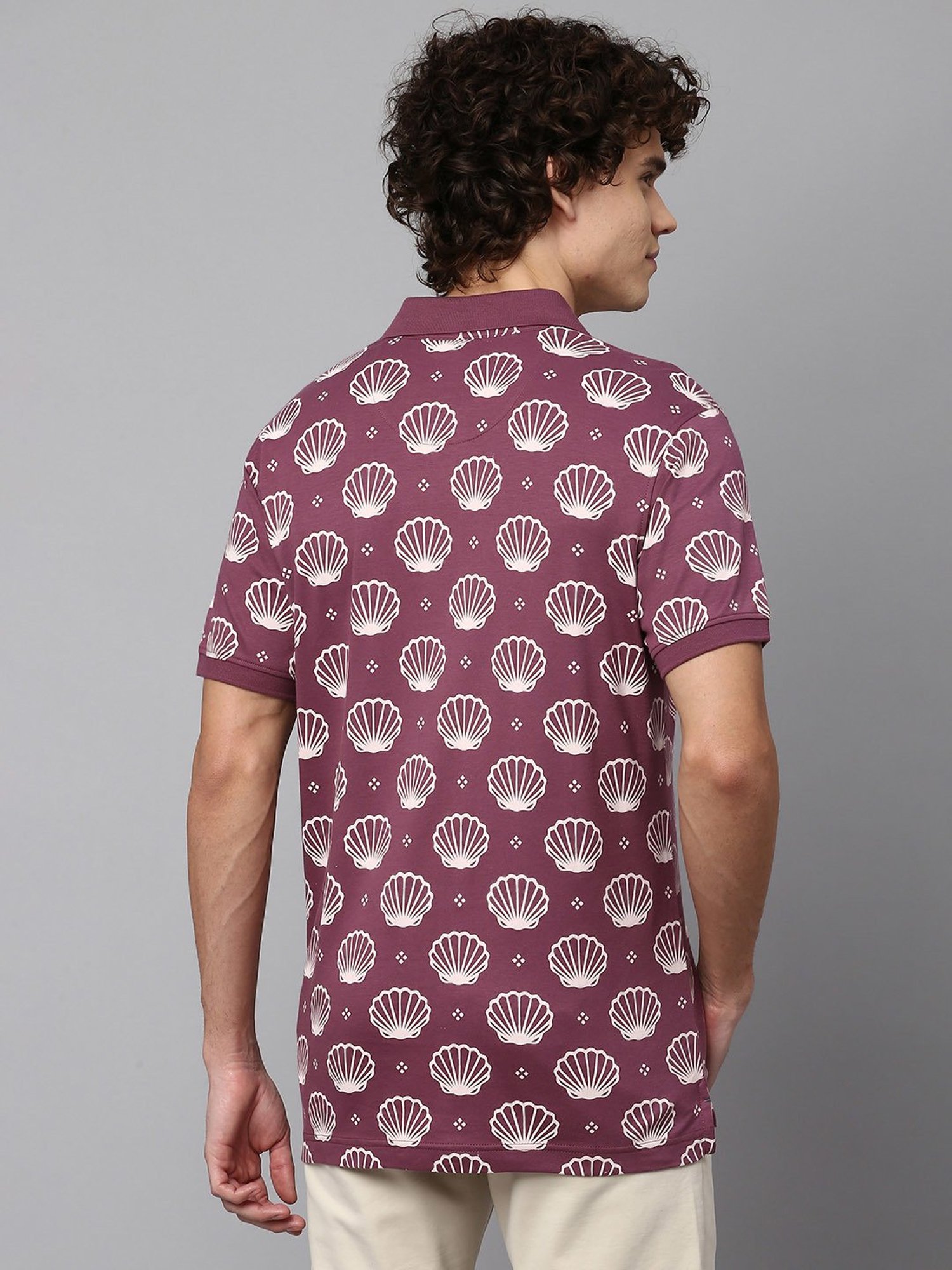 Beverly Hills Polo Club Purple Regular Fit Cotton Polo T-Shirt