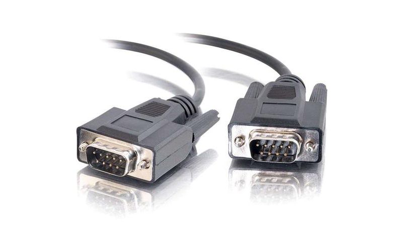 C2G 6ft DB9 M/M Cable - Black - 6 ft Data Transfer Cable - First End: 1 x 9-pin DB-9 Male Serial - Second End: 1 x 9-pin DB-9 Male Serial - Shielding