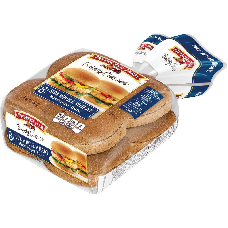 Pepperidge Farm Bakery Classics 100% Whole Wheat Hamburger Buns - 14.5oz/8ct