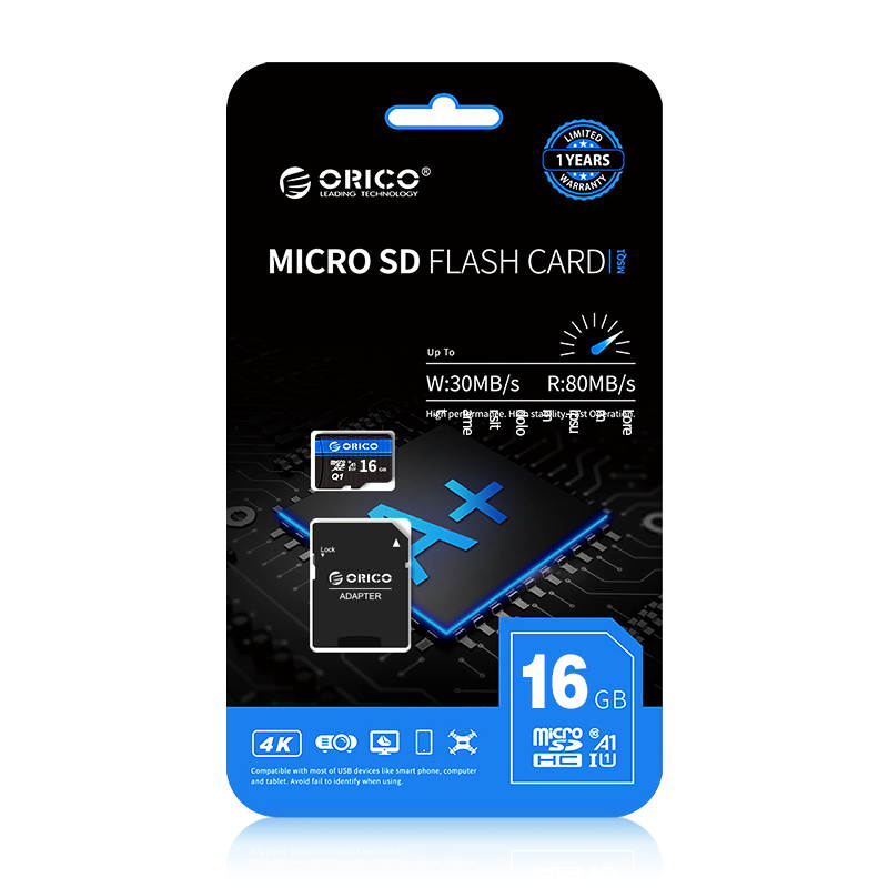 ORICO Ultra 128GB Micro SD Card Class 10 Memory Card with Adapter, Speed Up to 80MB/s