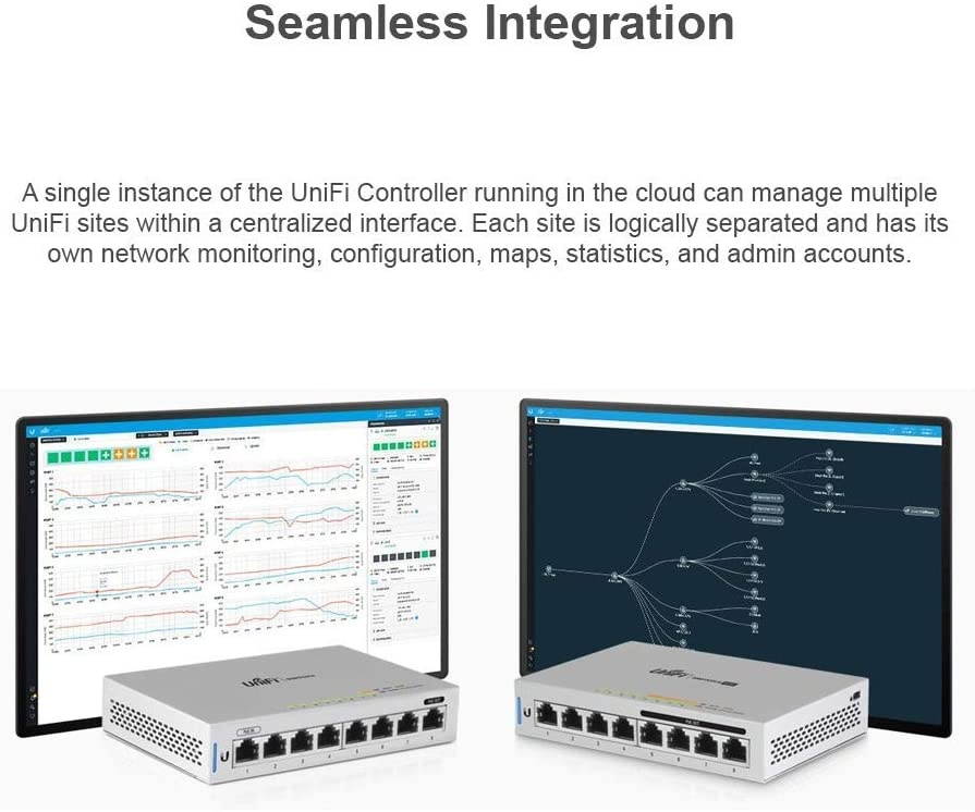 UniFi Switch 8 US-8-60W 8-Port Fully Managed Gigabit Switch 802.3af PoE Ports